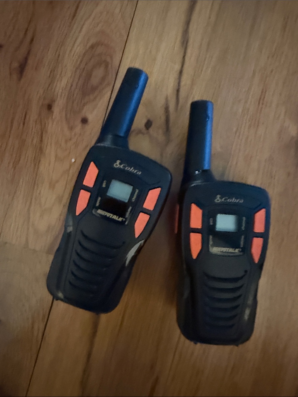 Cobra Mini Walkie Talkies - Black with Orange Accents - 2 Pack